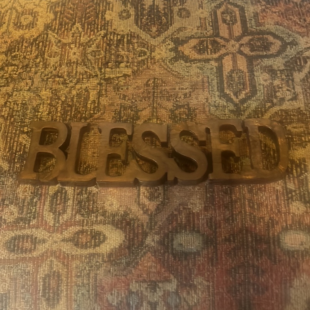 BLESSED Resin Sign - Brown